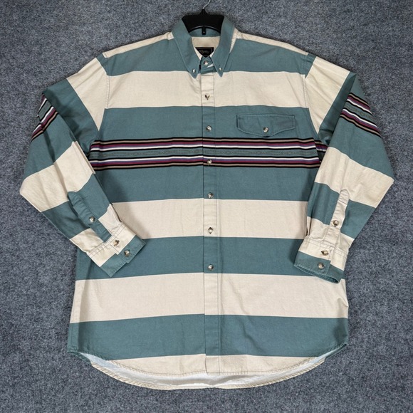 Roper Western Shirt Striped Long Sleeve Button Up Cowboy‎ XL - Picture 1 of 5